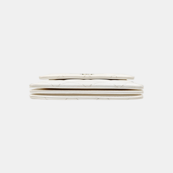 Quilted Lambskin Shoulder Bag White