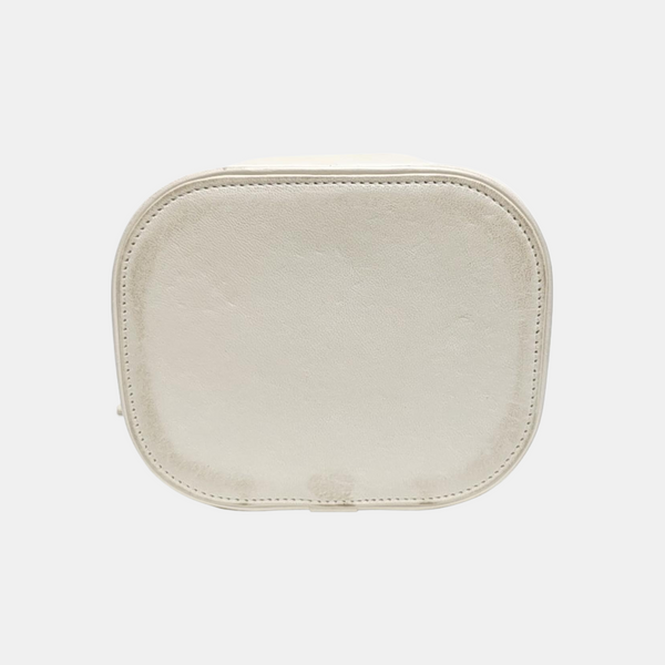 VINTAGE COSMETIC BAGS Quilted Lambskin White