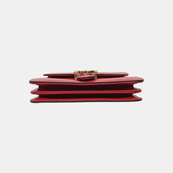 Interlocking G Small Calfskin Red