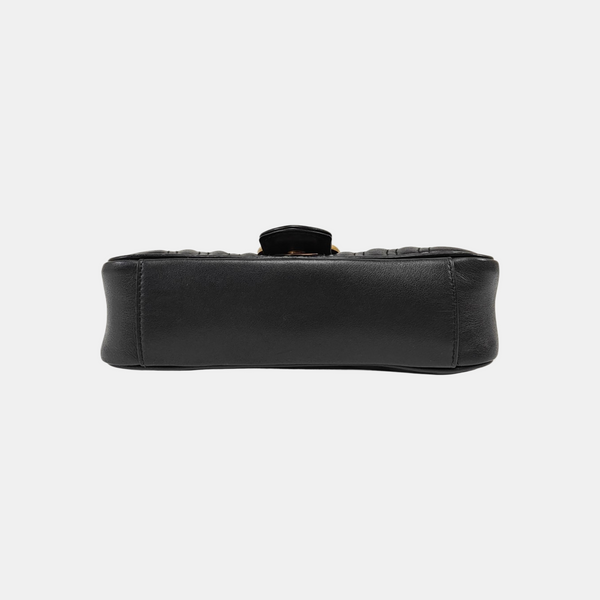 GG Marmont Small Quilted Calfskin Black
