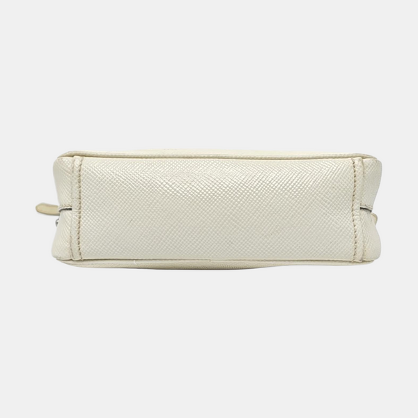 Saffiano Calfskin Shoulder Bag White