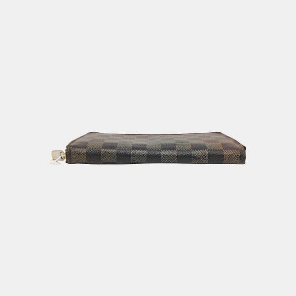 ZIPPY Damier Ebene Coated Canvas Brown Wallet