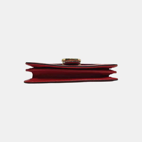 Interlocking G Small Calfskin Red