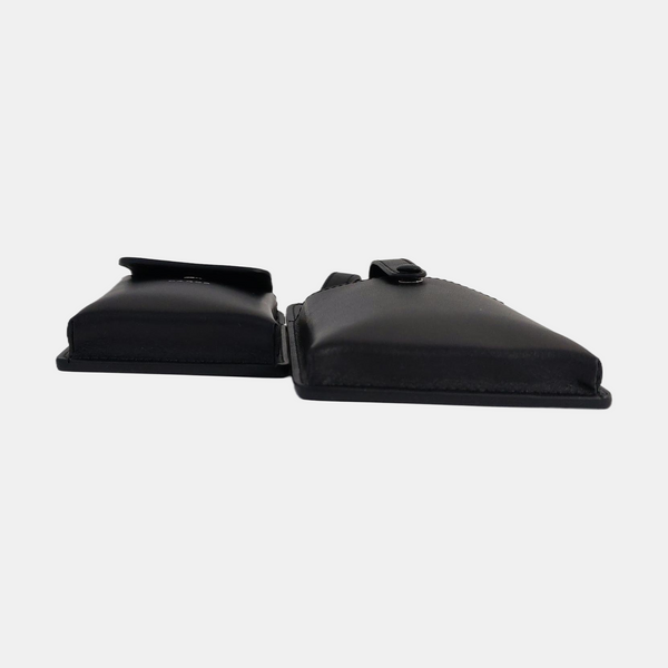 2 Pockets Leather Black