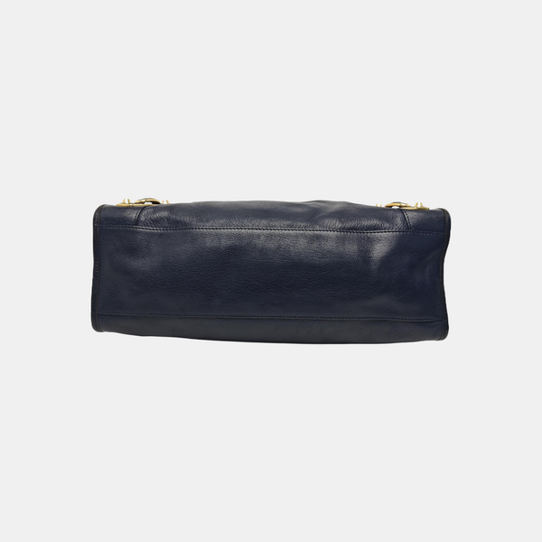 Classic Metallic Edge City Medium Lambskin Blue