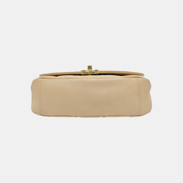 Quilted Lambskin Shoulder Bag Beige