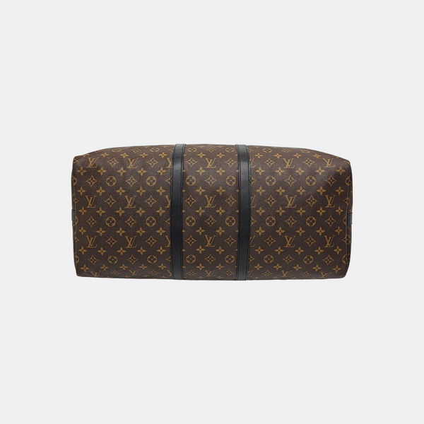 KEEPALL 55 Monogram Coated Canvas Brown