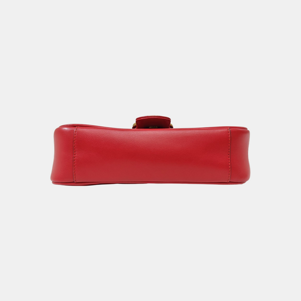 GG Marmont Small Quilted Calfskin Red