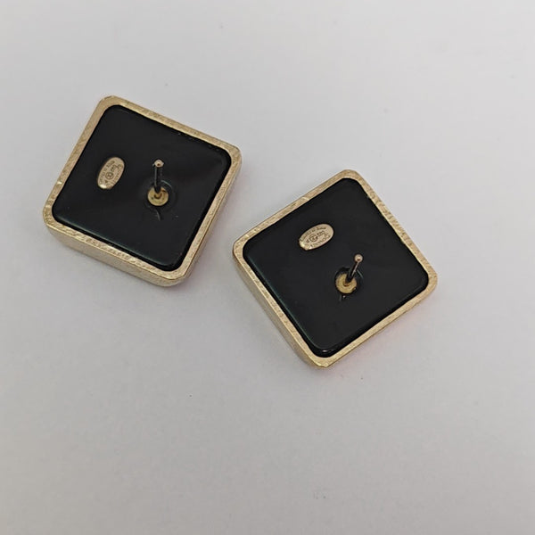Metal Black Stud Earrings