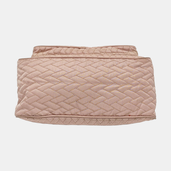 Quilted Nylon Shoulder Bag Pink
