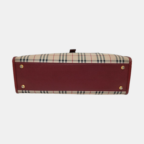 House Check Canvas Tote Canvas Beige