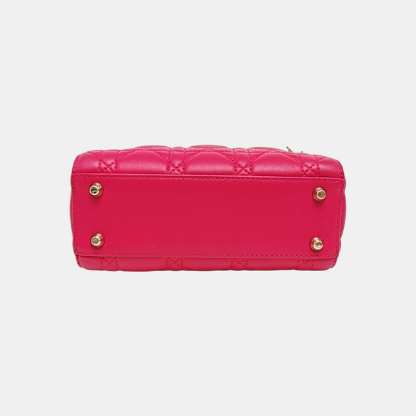 Lady Dior Mini Cannage Lambskin Red