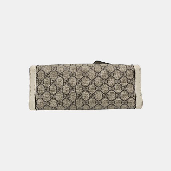Padlock Small Monogram Coated Canvas Beige
