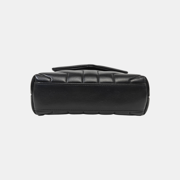 LOULOU Extra Small Chevron Calfskin Black