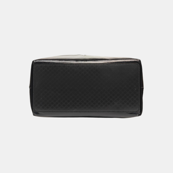 Patent Leather Top Handle Bag Black