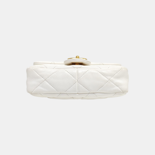 Quilted Lambskin Shoulder Bag Mini White