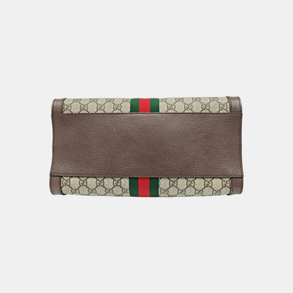 Ophidia Medium Monogram Coated Canvas Beige