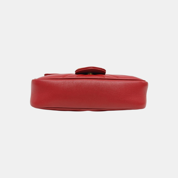 GG Marmont Mini Quilted Calfskin Red