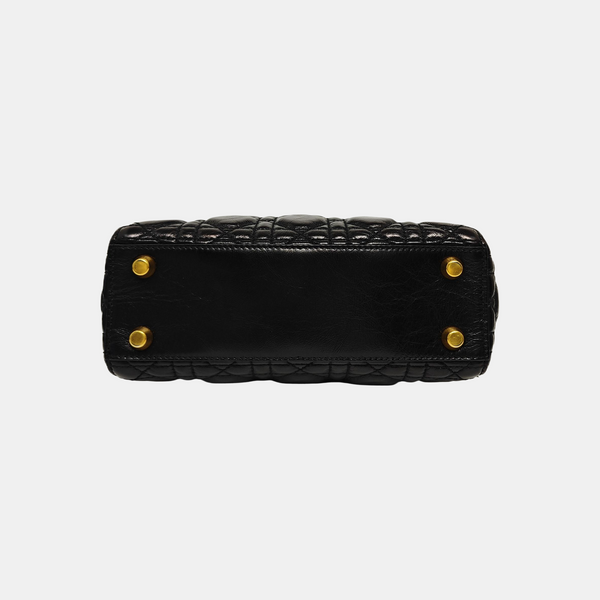 Lady Dior Pequeño Piel de Cordero Acolchado Negro