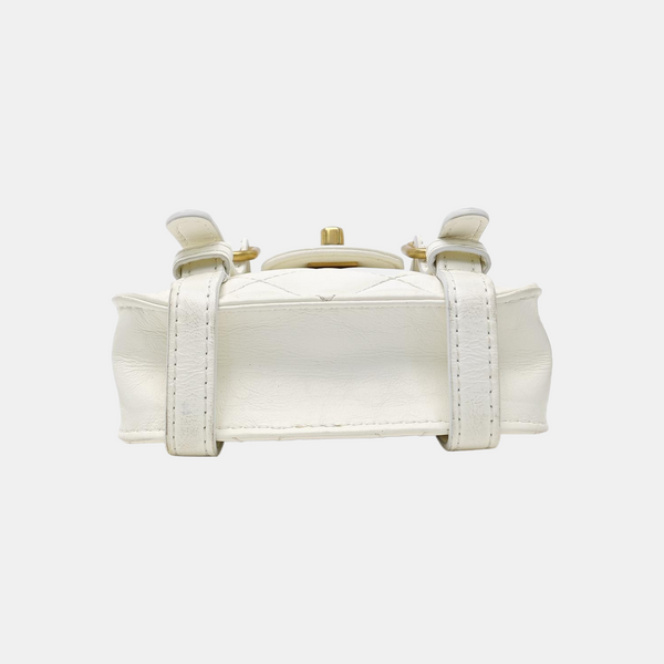 Quilted Calfskin Shoulder Bag Mini White