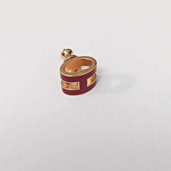 Pop H Metal Red Stud Earrings