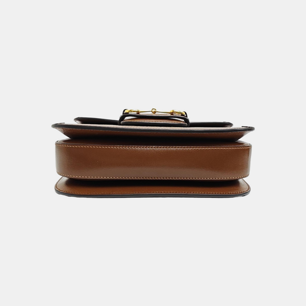 Horsebit 1955 Medium Monogram Coated Canvas Beige
