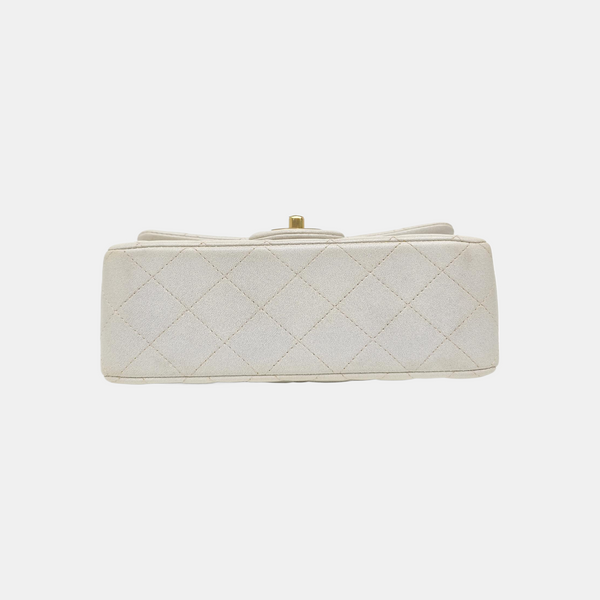Quilted Lambskin Shoulder Bag White