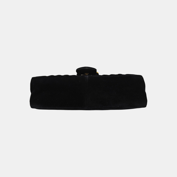 GG Marmont Medium Quilted Velvet Black