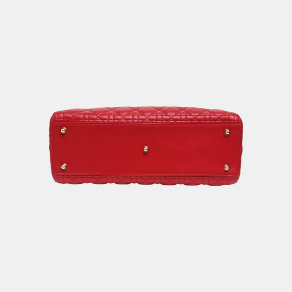 Lady Dior Large Cannage Lambskin Red