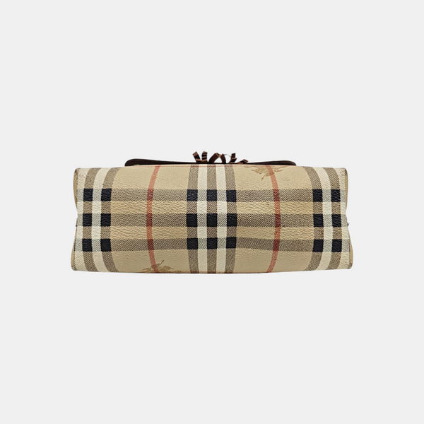 Coated Canvas Shoulder Bag Beige