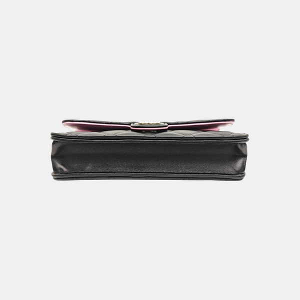 WOC Mini Quilted Lambskin Black