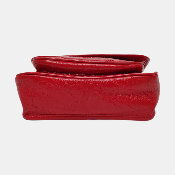 NIKI Small Chevron Calfskin Red