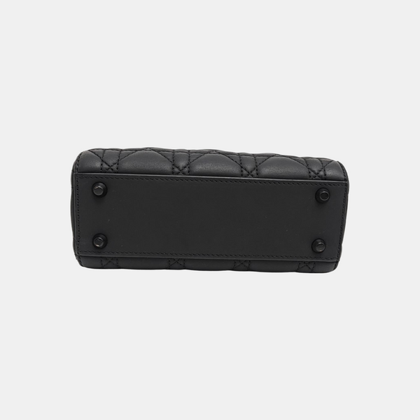 Lady Dior Mini Cannage Calfskin Black
