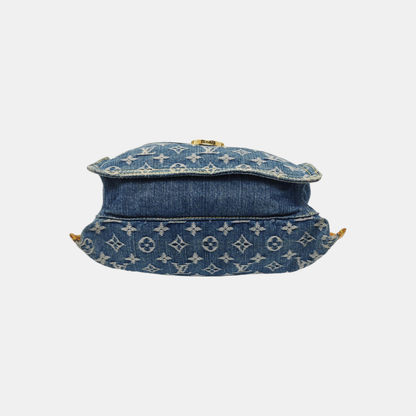 Monogram Denim Tote Bag Blue