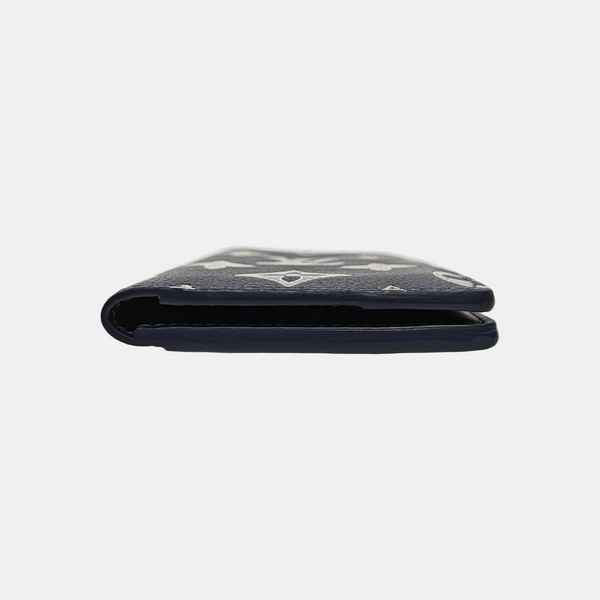 Monogram Calfskin Card Holder Blue