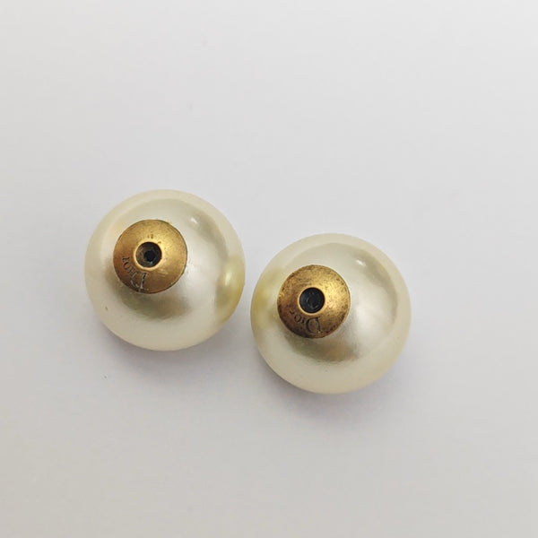 Dior Tribales Metal White Stud Earrings