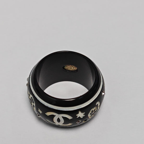 Synthetic Crystal Black Ring EU 53