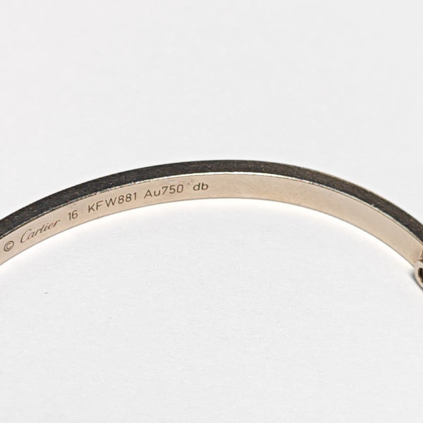 LOVE 18k White Gold Silver Bangle