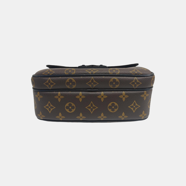 S LOCK Monogram Coated Canvas Brown