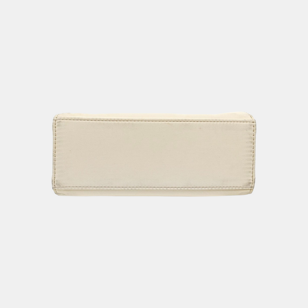 Fabric Top Handle Bag White