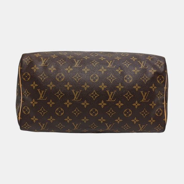 Authenticated pre-owned SPEEDY 35 Monogram Coated Canvas Brown - Top Handle Bag at Looply