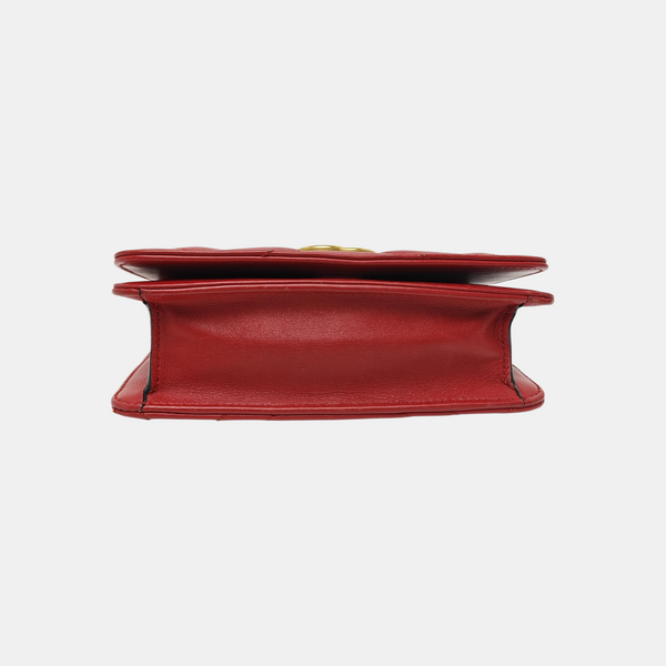 GG Marmont Super Mini Quilted Calfskin Red