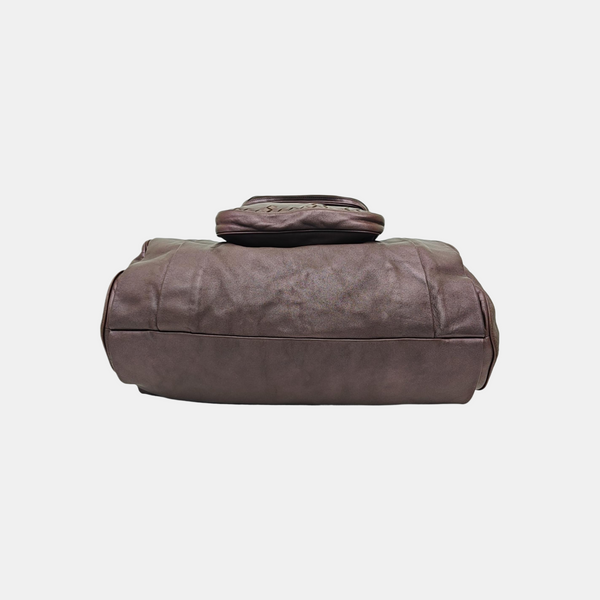 Lambskin Shoulder Bag Brown