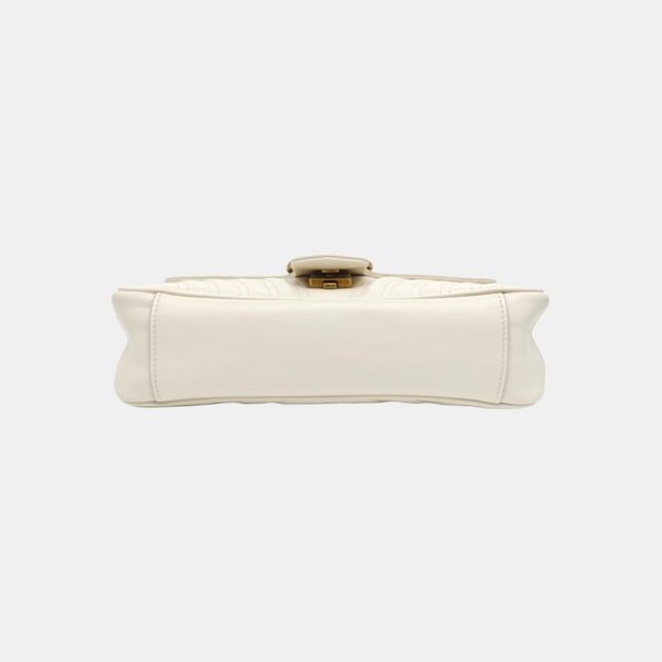GG Marmont Medium Quilted Calfskin White