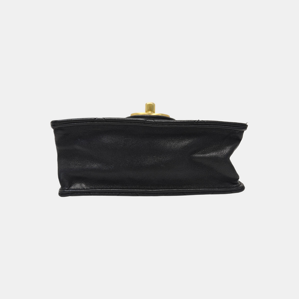 Quilted Calfskin Shoulder Bag Black
