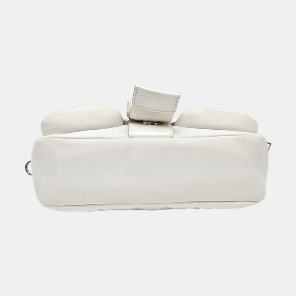 Fabric Shoulder Bag White