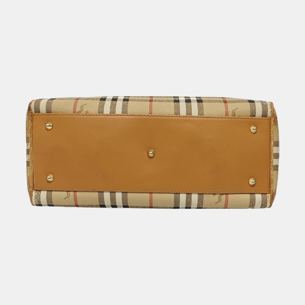 Coated Canvas Shoulder Bag Beige