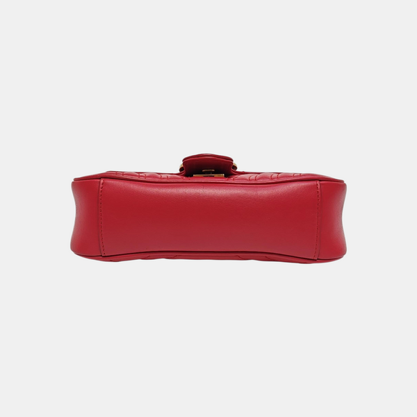GG Marmont Small Quilted Calfskin Red