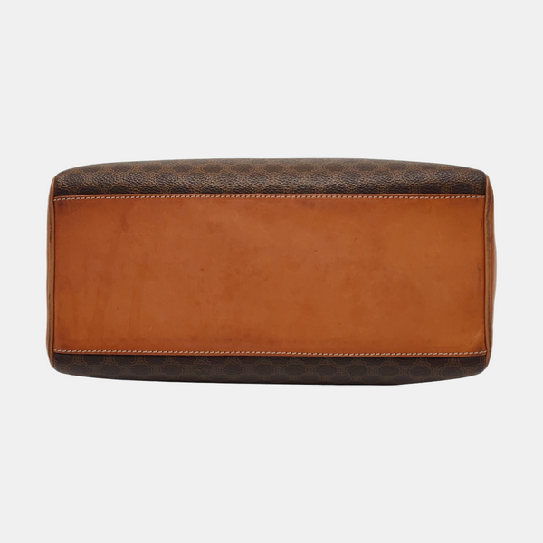 Authenticated pre-owned MACADAM BLASON TRIOMPHE Coated Canvas Brown - Top Handle Bag at Looply