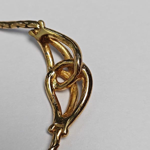 Twist Round Metal Gold Necklace